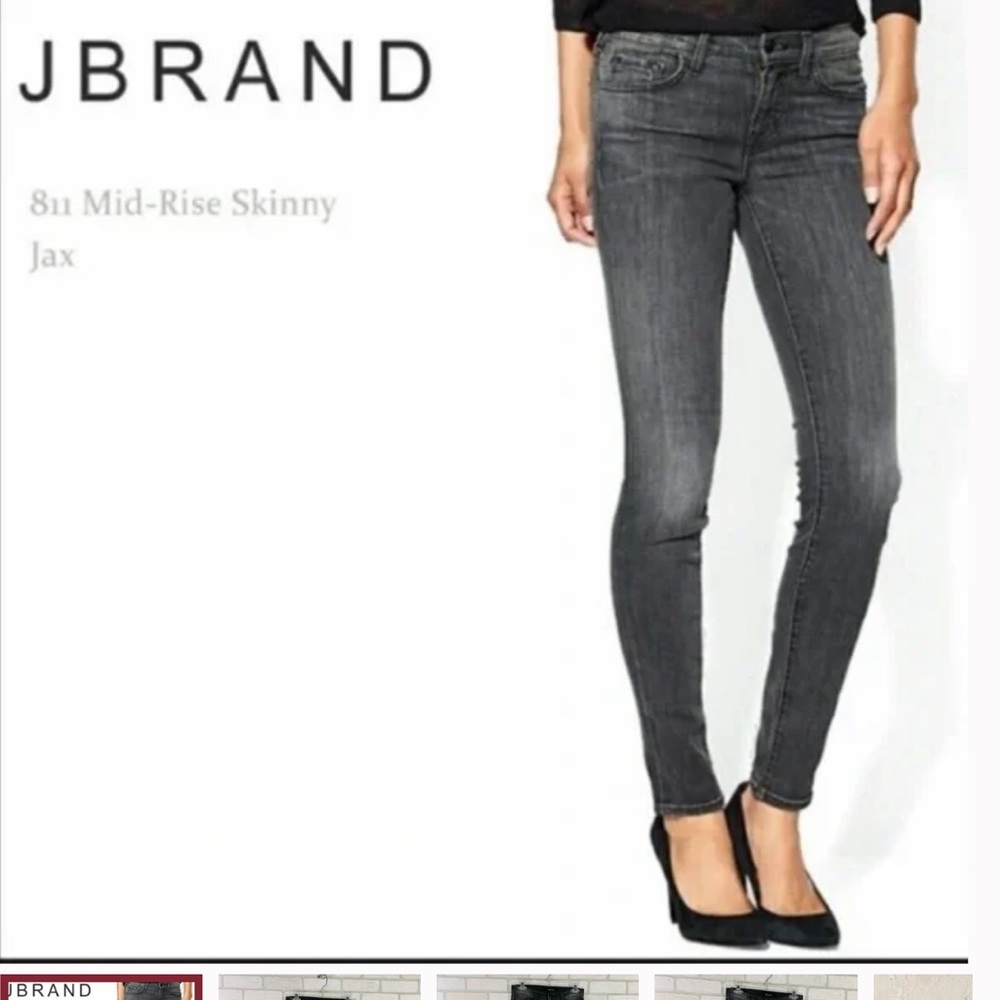 J Brand Skinny Leg Jeans in Jax Grey Charcoal Wash Size 27